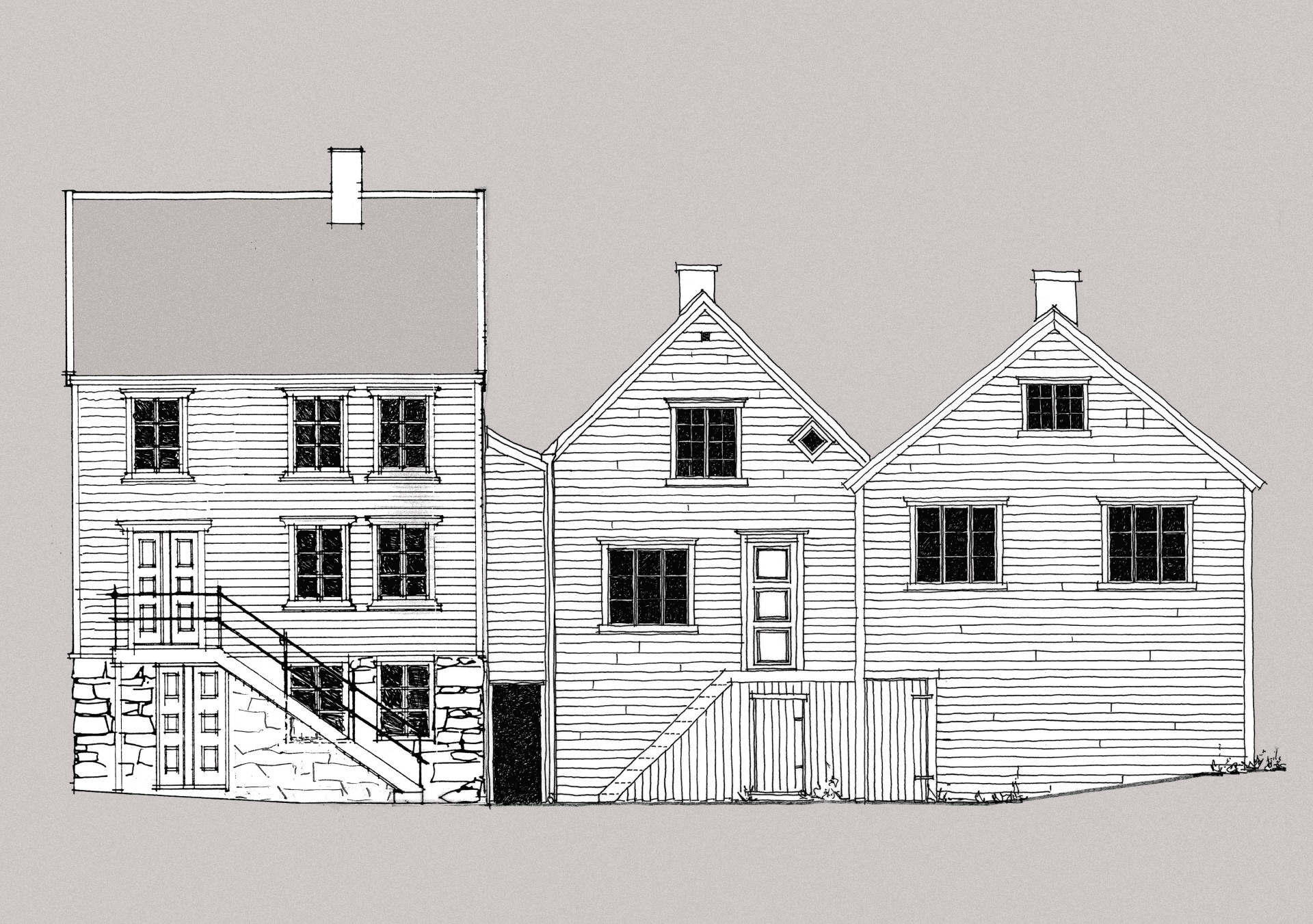 Architectural character and facades along Molovegen used for inspiration