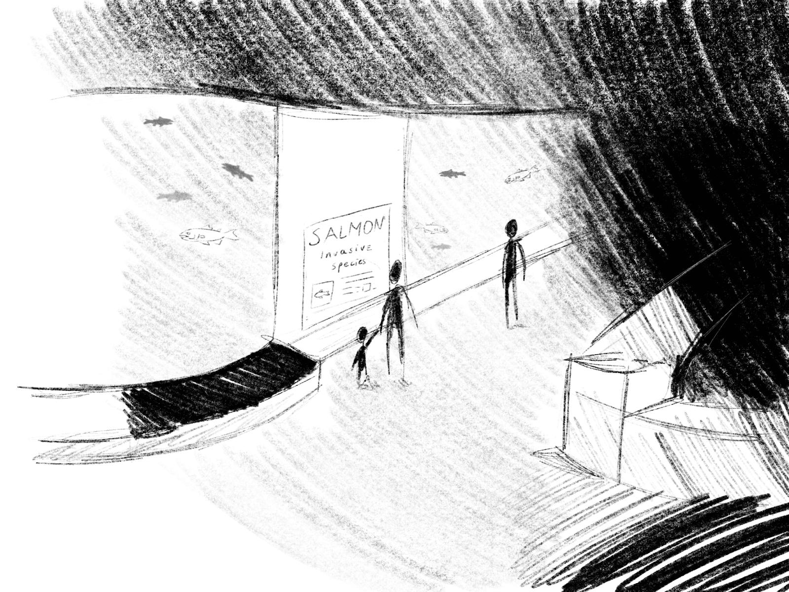 Atmospheric sketch exploring visitor experience